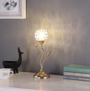 Bedside Table Lamp With Clear Novelty Shade - Gold
