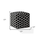 Cotton Polka Dots Pouf Ottoman - Black / White