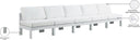 Nizuc - Outdoor Patio 5 Seat Modular Armless Sofa With White Frame - Meridian Furniture - Stationary Sectionals- Elite Enclave Home