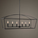 Clayton - 6 Light Linear Chandelier - Black