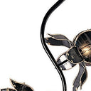 Four Light Floral Floor Lamp With Black And Gold Glass Shades - Black - HomeRoots - Floor Lamps - Elite Enclave Home