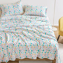 Cozy Soft - 3 Piece Twin Long Flannel Printed Sheet Set - White Holiday Trees