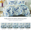 Gabby - King/California King Reversible Floral Botanical Seersucker Comforter Set - Navy/Blue