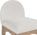 Waldorf - Chenille Stool With Natural Legs - Meridian Furniture - Counter Height (24" - 27") - Elite Enclave Home