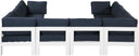 Nizuc - Outdoor Patio 8 Piece Modular Sectional With White Frame - Meridian Furniture - Stationary Sectionals- Elite Enclave Home