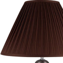 Ceramic Urn Bedside Table Lamp With Brown Empire Shade - Silver