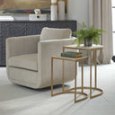 Lindon - Travertine Nesting Tables Set - Gold / White - Uttermost - Nesting Tables- Elite Enclave Home