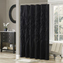 Laurel - Tufted Semi - Sheer Shower Curtain - Black - Madison Park - Shower Curtains - Elite Enclave Home