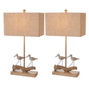 Piper Bird Table Lamps With Brown Shade (Set of 2) - Brown Sand
