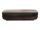 Black Balam - Wooden Bench With Fabric Cushioned Seat - Oil Black