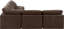Indulge - Velvet 5 Piece Modular Corner Armless Sectional - Meridian Furniture - Stationary Sectionals - Elite Enclave Home
