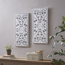 Botanical Panel - Carved Wall Decor (Set of 2) - White - Madison Park - Wall Decor - Elite Enclave Home