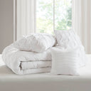 Bailey - Twin/Twin Long Diamond Pucker Comforter Set - White