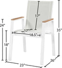 Nizuc - Outdoor Patio Dining Arm Chair With White Frame And Natural Arms (Set of 2)