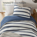 Merritt - Twin/Twin Long Yarn - Dyed Striped Comforter - Blue - Super Listing - Comforters & Sets - Elite Enclave Home