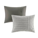 Essence - Queen 8 Piece Clip Comforter Set - Gray