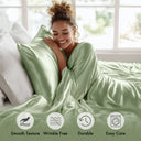 Satin - 6 Piece California King Luxury Sheet Set - Sage