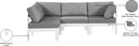 Nizuc - Outdoor Patio 4 Piece Modular Sectional With White Frame