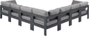 Nizuc - Outdoor Patio 7 Piece Modular Sectional With Gray Frame - Meridian Furniture - Stationary Sectionals- Elite Enclave Home