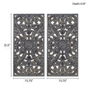 Botanical Panel - Carved Wall Decor (Set of 2) - Antique Blue - Madison Park - Wall Decor - Elite Enclave Home