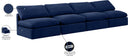 Indulge - Velvet 4 Seat Modular Armless Sofa - Meridian Furniture - Stationary Sectionals - Elite Enclave Home