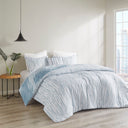 Brush Stroke - 4 Piece Oversized Reversible Comforter Set - Blue