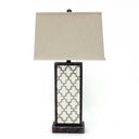 Rock Floral Base Table Lamp - Bronze