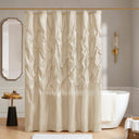 Laurel - Tufted Semi - Sheer Shower Curtain - Ivory - Madison Park - Shower Curtains - Elite Enclave Home