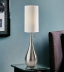 Metal Teardrop Table Lamp - Brushed Steel