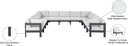Nizuc - Outdoor Patio 11 Piece Modular Sectional With Gray Frame