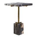 Rowman - Petrified Wood Accent Table - Bronze - Uttermost - Accent Tables- Elite Enclave Home