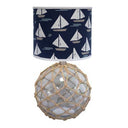Standard Table Lamp With Navy Blue Shade - CLEAR