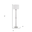 Two Light Traditional Shaped Floor Lamp With White Rectangular Shade - Chrome - HomeRoots - Floor Lamps - Elite Enclave Home