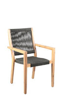 22.5" x 26.5" x 36.5" Wood Solid Wood Outdoor Arm Chair (Set of 2) - Charcoal And Natural