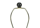 Ceramic Round Table Lamp With Ivory Empire Shade - Black - HomeRoots - Table Lamps - Elite Enclave Home