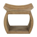 Uttermost Connor Elm Accent Stool – Light Brown – handcrafted reclaimed elm wood with scooped seat and natural grain variations
