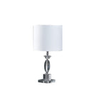 Crystal Standard Table Lamp With White Classic Drum Shade Table Lamp - Silver