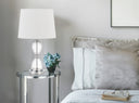 24" Metal Table Lamp With Empire Shade - Clear White