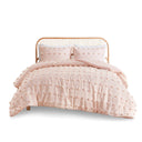 Lucy - Clip Jacquard Duvet Cover Set - Pink