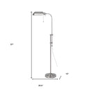 Adjustable Traditional Shaped Floor Lamp With Nickel Square Shade - Nickel - HomeRoots - Floor Lamps - Elite Enclave Home