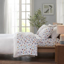 Cozy Flannel - 4 Piece Full Printed Sheet Set - White Village Print