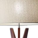60" Solid Wood Tripod Floor Lamp With Drum Shade - Brown / White - HomeRoots - Floor Lamps - Elite Enclave Home