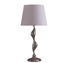 24" x 12" x 12" Bedside Table Lamp With White Empire Shade - Silver