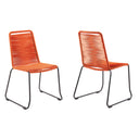 Metal Outdoor Dining Chair (Set of 2) - Tangerine