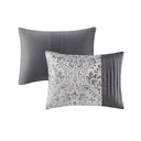 Emilia - 12 Piece Jacquard Comforter Set With Bed Sheets - Silver