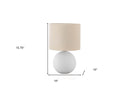 16" Ceramic Round Table Lamp With Drum Shade - Cream - HomeRoots - Table Lamps - Elite Enclave Home