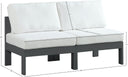 Nizuc - Outdoor Patio 2 Seat Armless Modular Sofa With Gray Frame