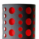 Steel Novelty Floor Lamp With Drum Shade - Silver / Gray And Red - HomeRoots - Floor Lamps - Elite Enclave Home