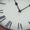 Vintage Metal Clock Base Table Lamp - Red
