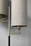 Two Light Novelty Floor Lamp With White Drum Shade - Brass - HomeRoots - Floor Lamps - Elite Enclave Home